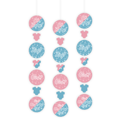 Hangdecoratie Gender Reveal 3 stuks