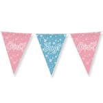 Vlaggenlijn folie Gender Reveal Boy Girl Op is Op