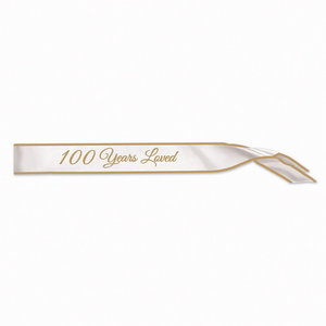 Sjerp 100 jaar luxe wit met goudkleurige letters