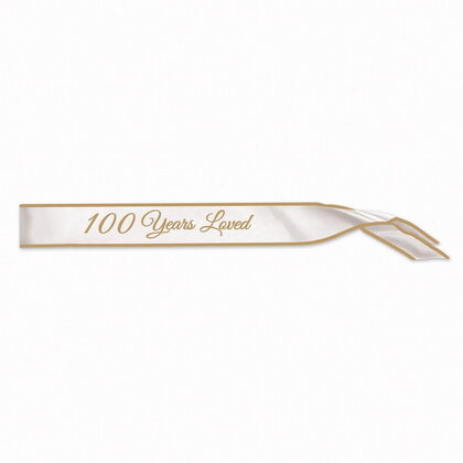 Sjerp 100 jaar luxe wit met glittergouden letters