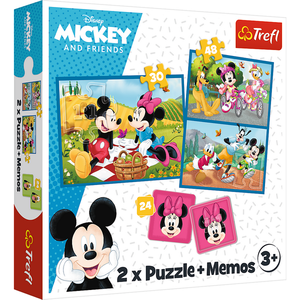Puzzel Disney 2 stuks en Memo spel Op is Op