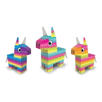 Tafeldecoraties Mexicaanse pinata ezels 3 stuks