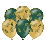 Ballonnen met palmbladeren goud groen 6 stuks