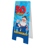 Stoepbord Abraham 50 jaar cartoon