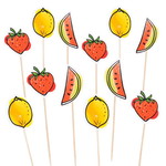 Prikkers met fruit decoratie 12 stuks Op is Op