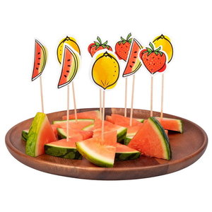 Prikkers met fruit decoratie 12 stuks