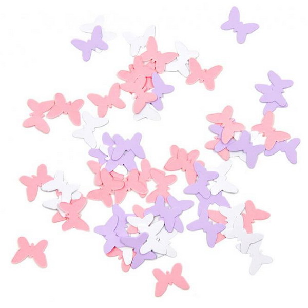 Confetti vlinders roze wit en lila 100 stuks