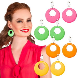 Oorbellen neon oranje 2 stuks