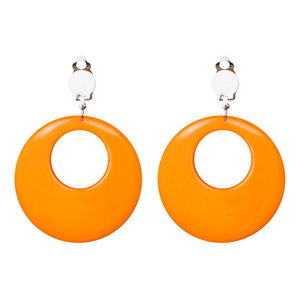 Oorbellen neon oranje 2 stuks