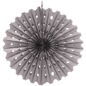 Honeycomb waaier 45cm zilverkleurig Op is Op