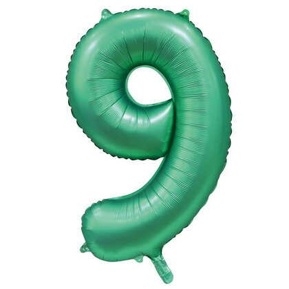 Folieballon 9 jaar GROEN voor lucht of helium MEGA