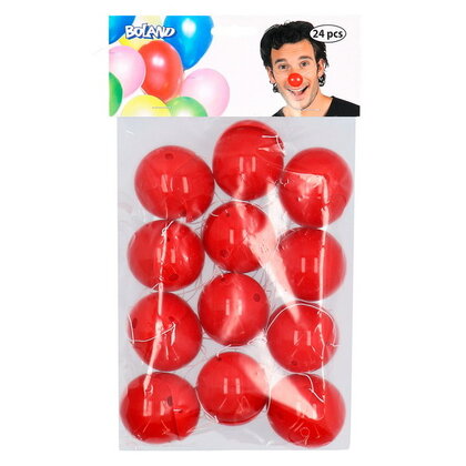 Clownsneus plastic met elastiek 24 stuks