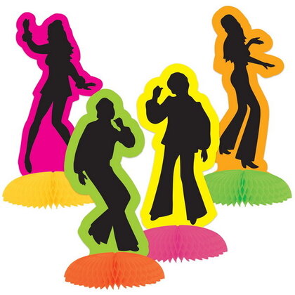 Tafeldecoratie Disco Silhouettes 8 stuks