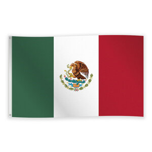 Vlag Mexico groen wit rood met logo