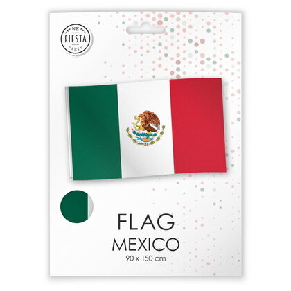Vlag Mexico groen wit rood met logo