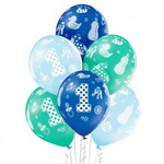 Ballonnen 1 jaar groen blauw 6 stuks Op is Op