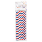 Rietjes rood wit blauw 20 stuks