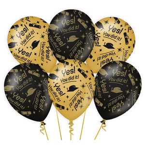 Ballonnen Yes You did it rondom bedrukt 6 stuks Op is Op