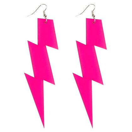 Oorbellen Eighties en Nineties Flash Neon Pink