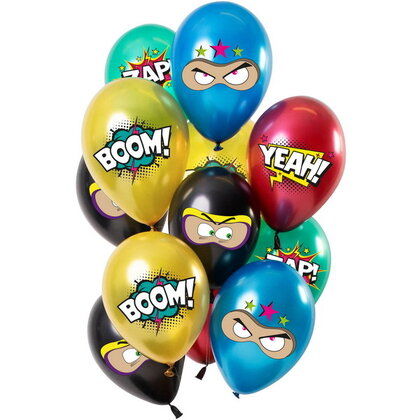 Ballonnen Superhelden fullcolour 12 stuks