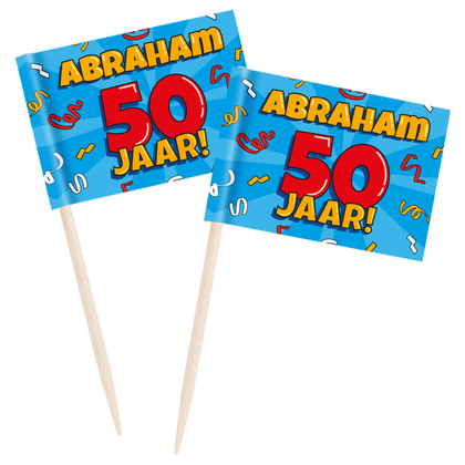 Prikkers Abraham 50 jaar cartoon 50 stuks