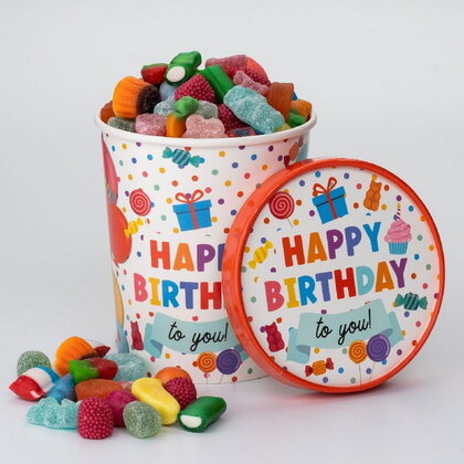 Candy Surprise bucket Happy birthday to you