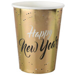 Bekertjes Happy New Year goudkleurig 10 stuks Op is Op