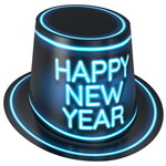 Hoed Happy New Year NEON blauw