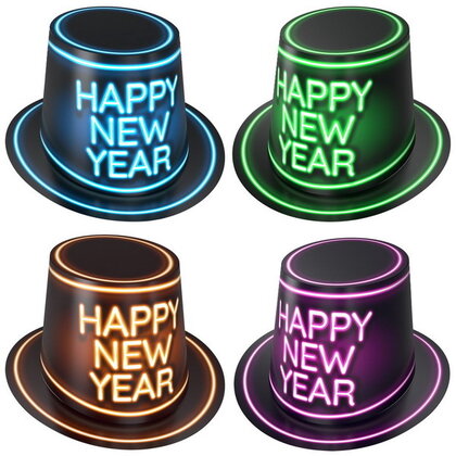 Hoed Happy New Year NEON oranje