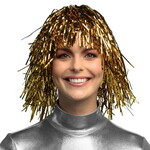 Pruik folie goudkleurig Op is Op