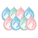 Ballonnen paarden pastel 8 stuks Op is Op