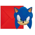 Uitnodigingskaartjes Sonic 6 stuks