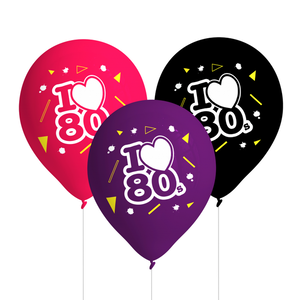 Ballonnen I LOVE 80's 8 stuks