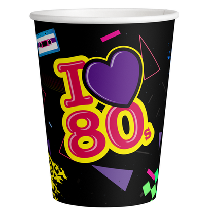 Bekertjes I LOVE 80's 8 stuks