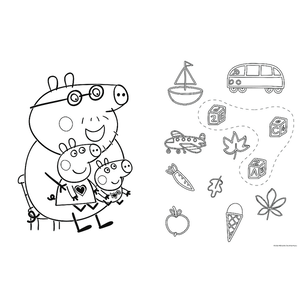 Puzzel Peppa Pig Super MAXI met kleurboek Op is Op