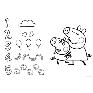 Puzzel Peppa Pig Super Giant met kleurboek Op is Op