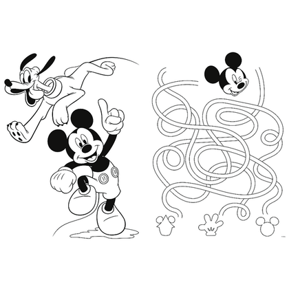 Puzzel Mickey en Goofy Super MAXI met kleurboek