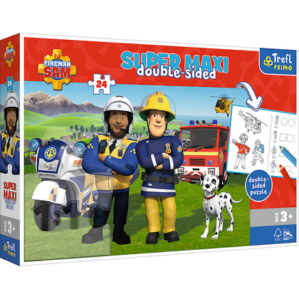 Puzzel Brandweerman Sam Super MAXI met kleurboek