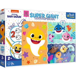 Puzzel Baby Shark Super Giant met kleurboek