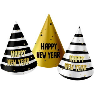 Hoedjes mini Happy New Year 6 stuks
