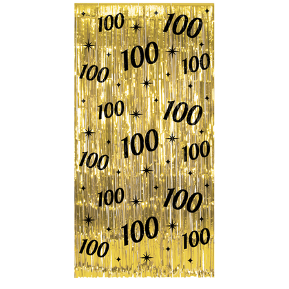 Deurgordijn 100 jaar goud zwart 200cm x 100cm