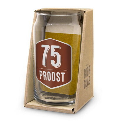 Bierglas 75 jaar proost