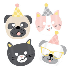 Maskers Cats en Dogs 8 stuks Op is Op