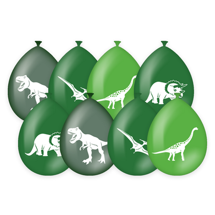 Ballonnen Dino Party groen 8 stuks