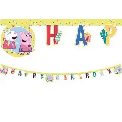 Letterslinger Peppa Pig en vriendjes Happy Birthday