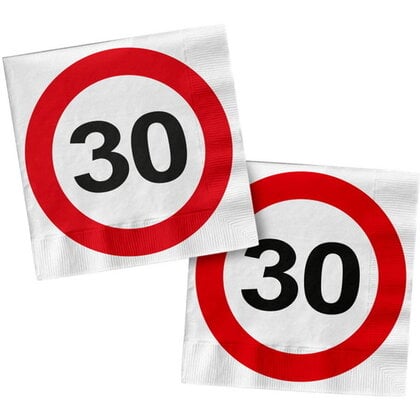 Servetten 30 jaar verkeersbord