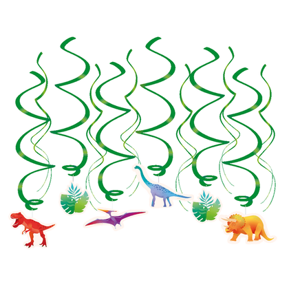 Hangdecoratie Dinosaurus tropisch 12 stuks