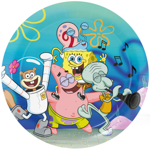 Bordjes Spongebob en Friends rond 8 stuks