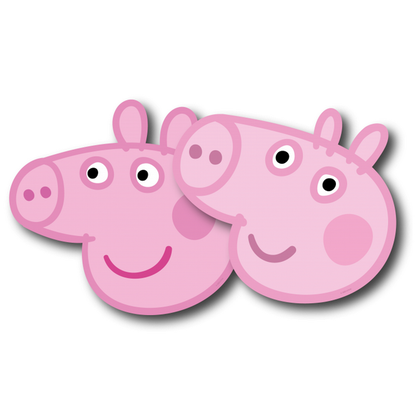 Maskers Peppa en George Pig 6 stuks