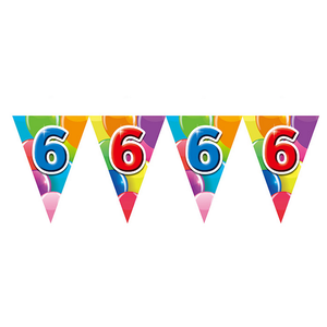 Globos 6 jaar vlaggenlijn dubbelzijdig bedrukt